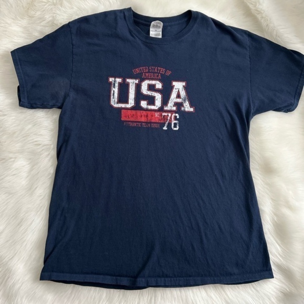 USA blue graphic T-shirt